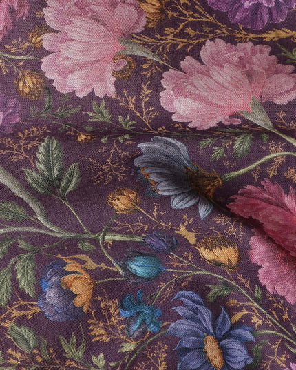 Deep Plum Cotton Satin Fabric 110cm