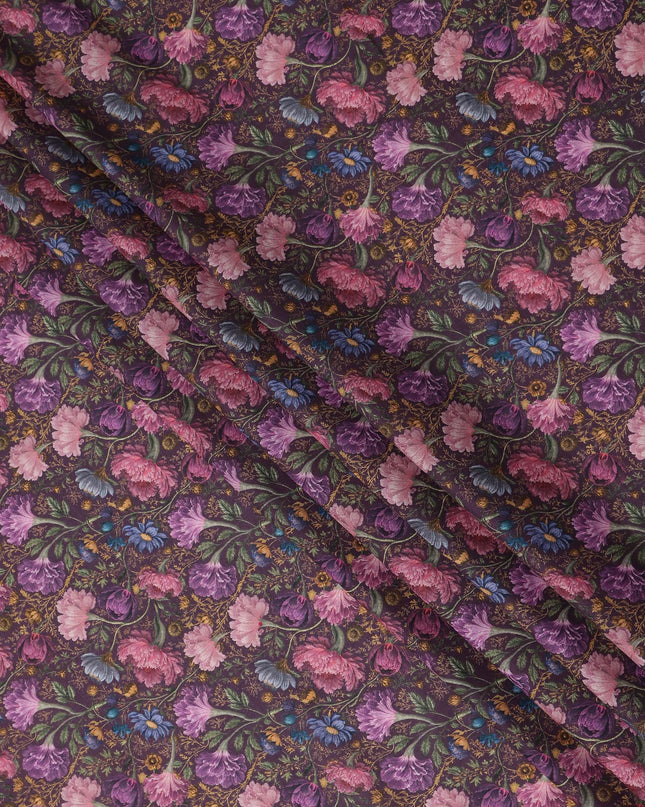 Deep Plum Cotton Satin Fabric 110cm