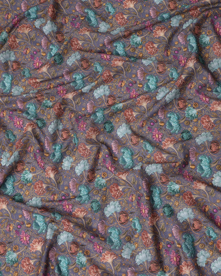 Lavender Grey Cotton Satin Fabric 110cm