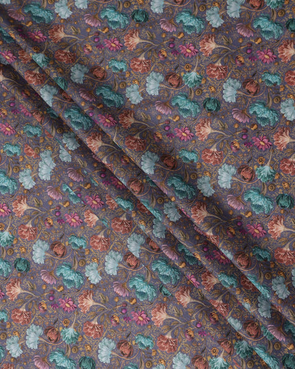 Lavender Grey Cotton Satin Fabric 110cm
