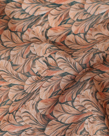 Peach Coral Cotton Satin Fabric 110cm