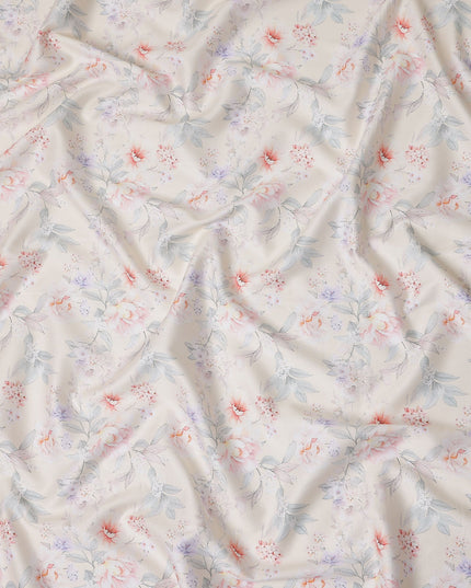 Ivory Coral Cotton Satin Fabric 110cm