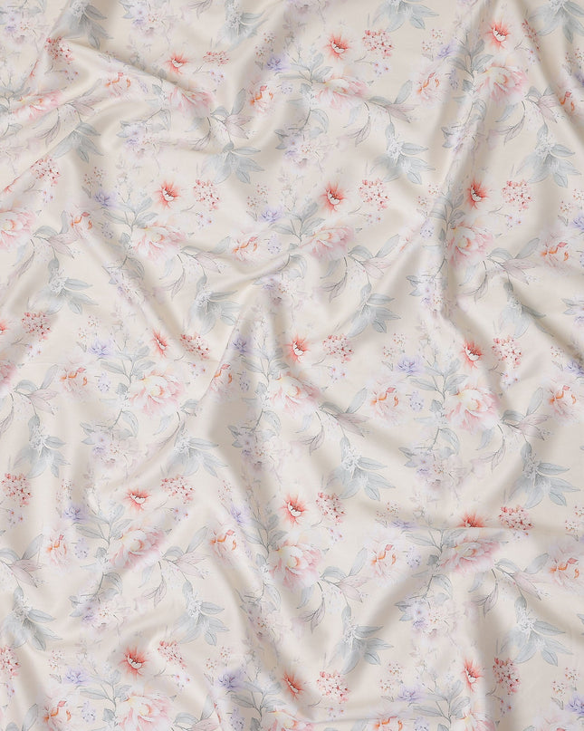Ivory Coral Cotton Satin Fabric 110cm