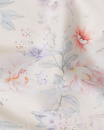 Ivory Coral Cotton Satin Fabric 110cm