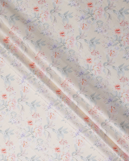 Ivory Coral Cotton Satin Fabric 110cm