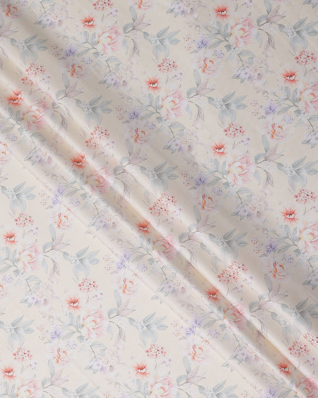 Ivory Coral Cotton Satin Fabric 110cm
