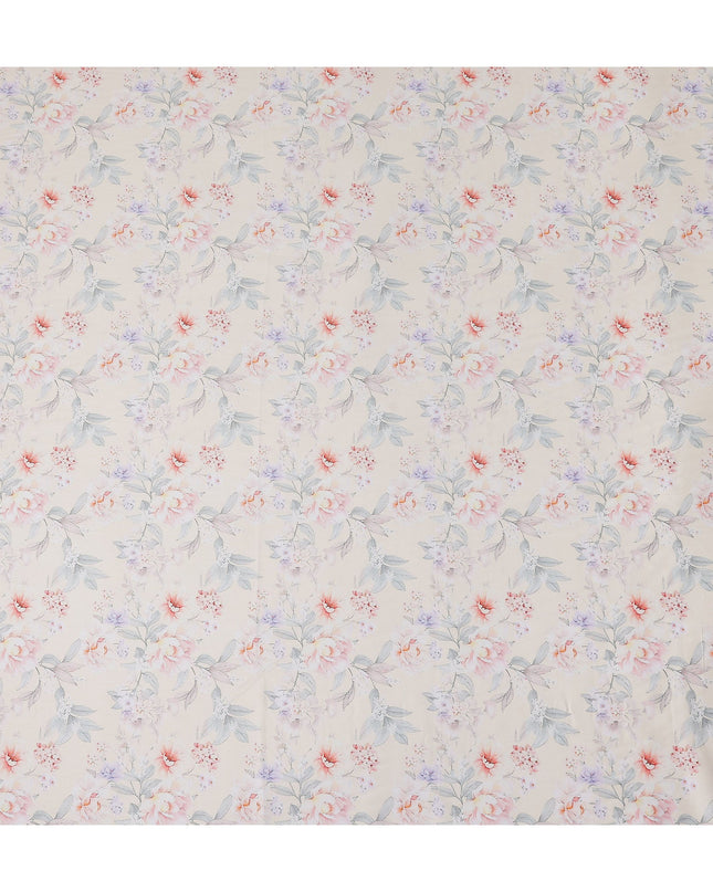 Ivory Coral Cotton Satin Fabric 110cm