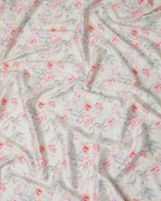 Ivory Blush Cotton Satin Fabric 110cm