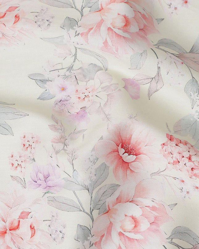 Ivory Blush Cotton Satin Fabric 110cm