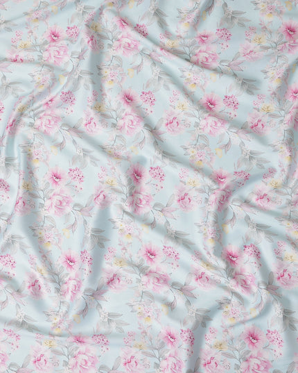 Baby Blue Cotton Satin Fabric 110cm