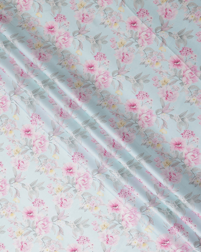 Baby Blue Cotton Satin Fabric 110cm