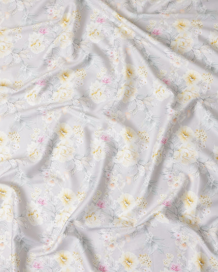 Lilac Grey Cotton Satin Fabric 110cm