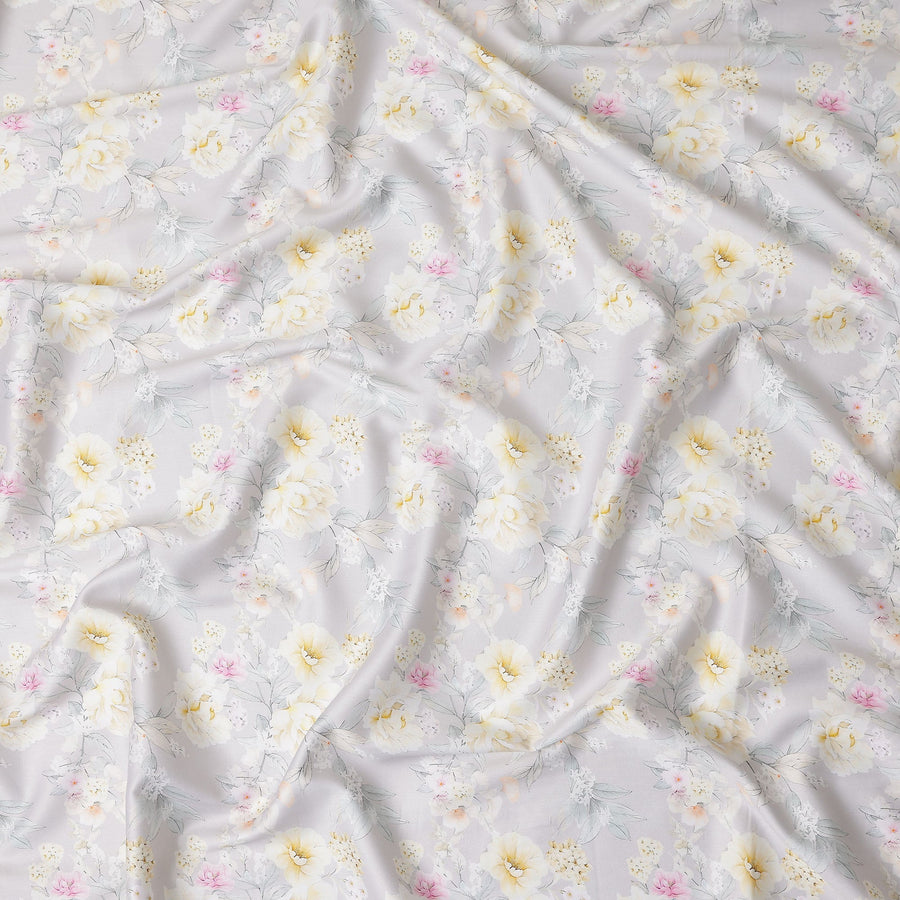 Lilac Grey Cotton Satin Fabric 110cm