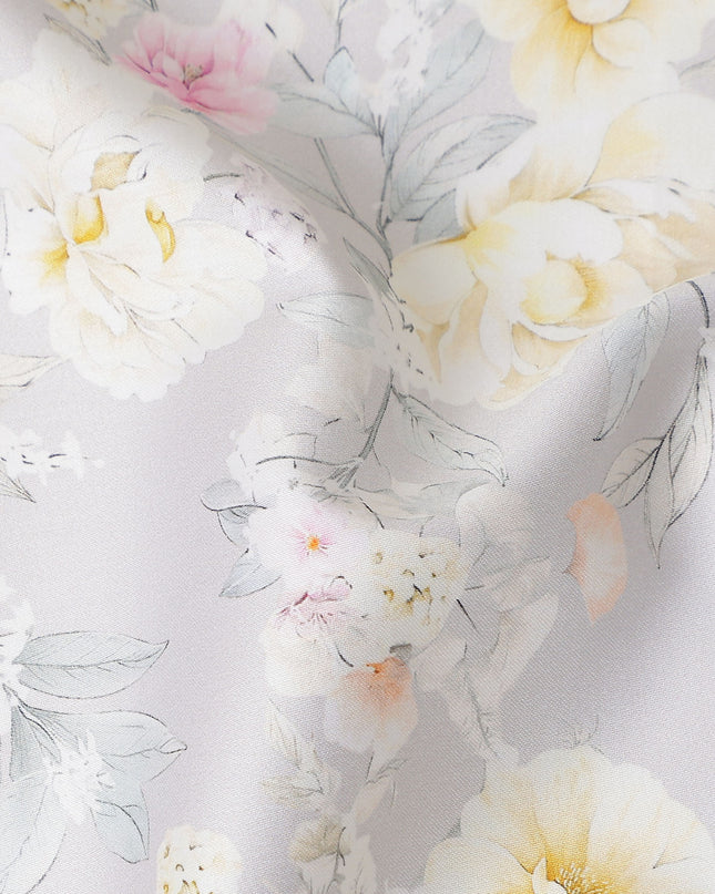 Lilac Grey Cotton Satin Fabric 110cm