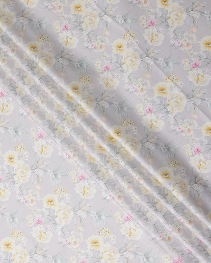 Lilac Grey Cotton Satin Fabric 110cm