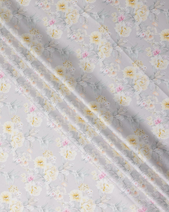 Lilac Grey Cotton Satin Fabric 110cm