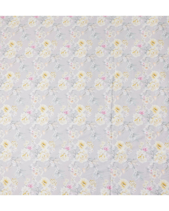 Lilac Grey Cotton Satin Fabric 110cm