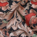 Navy Charcoal Cotton Lawn Printed Fabric 110cm