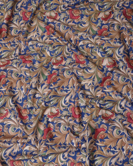 Royal Blue Cotton Lawn Printed Fabric 110cm
