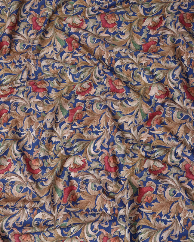 Royal Blue Cotton Lawn Printed Fabric 110cm