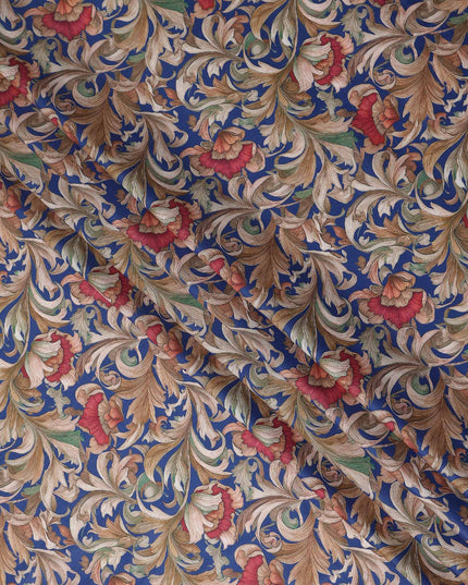 Royal Blue Cotton Lawn Printed Fabric 110cm