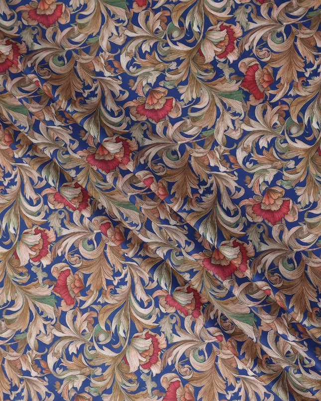 Royal Blue Cotton Lawn Printed Fabric 110cm