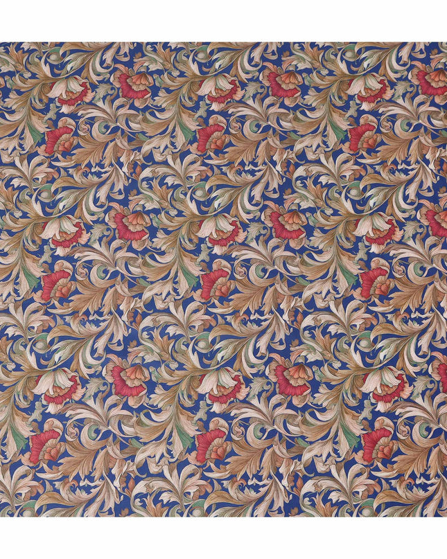 Royal Blue Cotton Lawn Printed Fabric 110cm