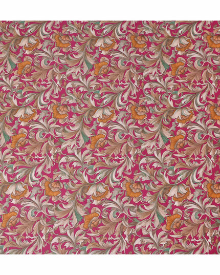 Magenta Pink Cotton Lawn Printed Fabric 110cm