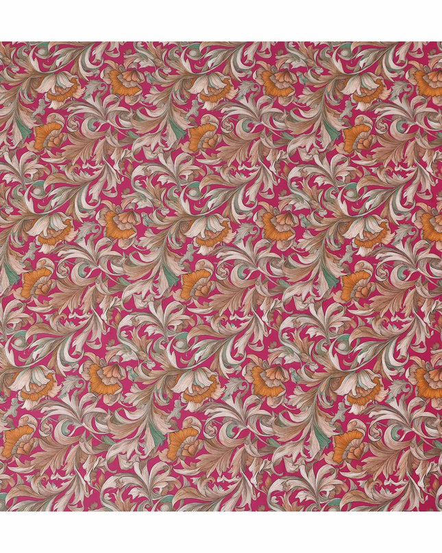 Magenta Pink Cotton Lawn Printed Fabric 110cm