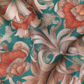 Deep Teal Cotton Lawn Printed Fabric 110cm