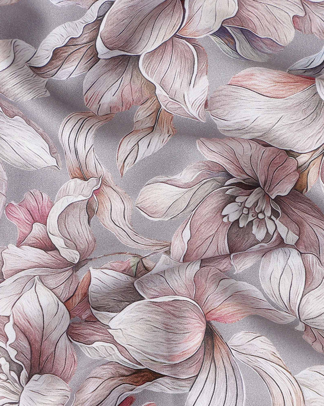 Dusty Lilac Cotton Lawn Printed Fabric 110cm