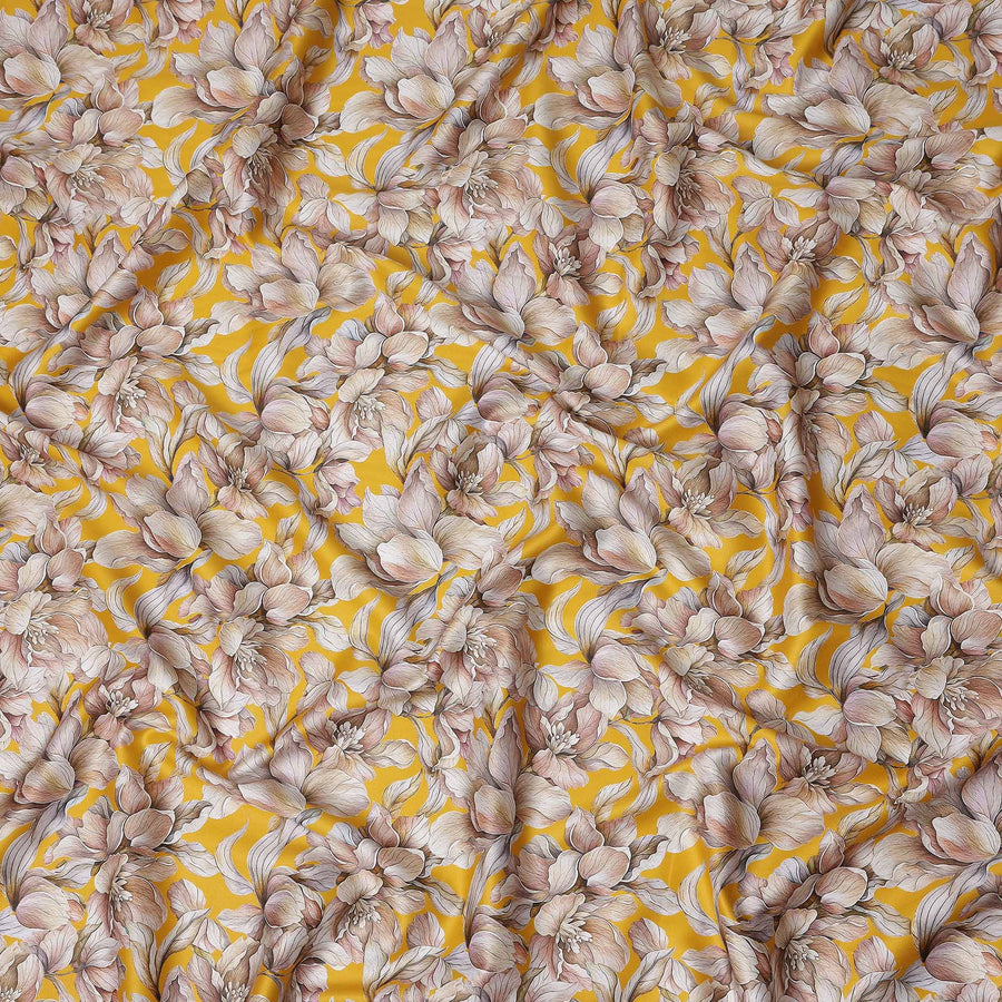 Mustard Gold Cotton Satin Fabric 110cm
