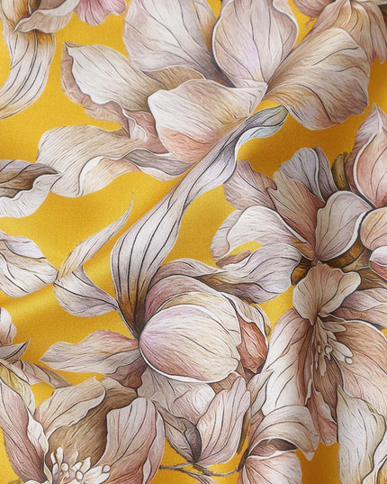 Mustard Gold Cotton Satin Fabric 110cm