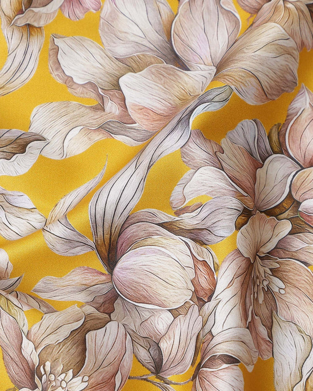 Mustard Gold Cotton Satin Fabric 110cm