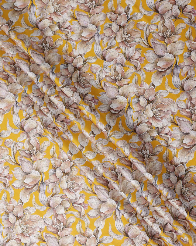 Mustard Gold Cotton Satin Fabric 110cm