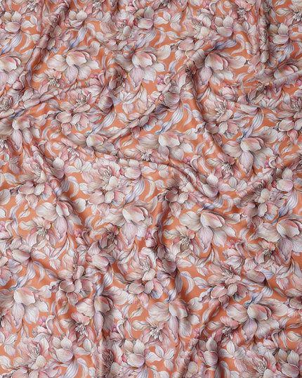 Coral Peach Cotton Satin Fabric 110cm