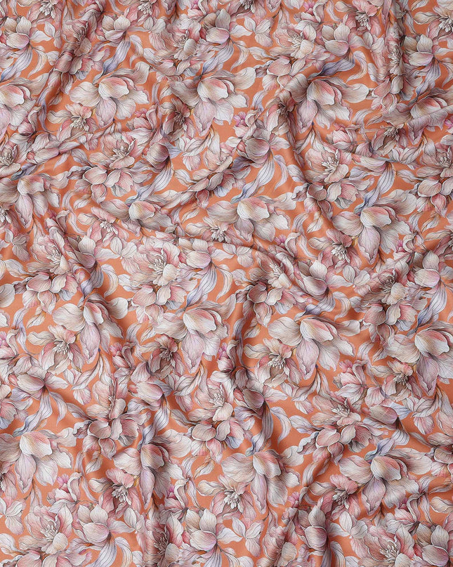 Coral Peach Cotton Satin Fabric 110cm