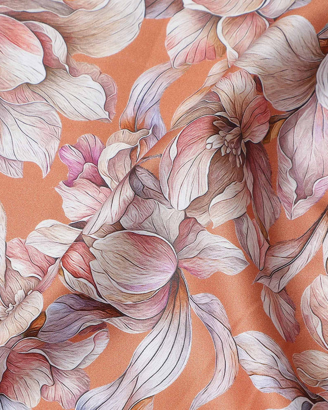 Coral Peach Cotton Satin Fabric 110cm