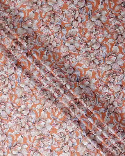 Coral Peach Cotton Satin Fabric 110cm