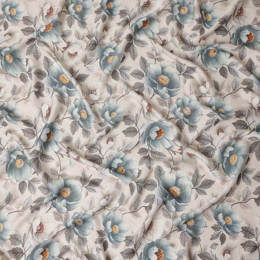 Cream Ivory Synthetic Satin Fabric 110cm