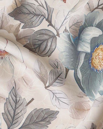 Cream Ivory Synthetic Satin Fabric 110cm