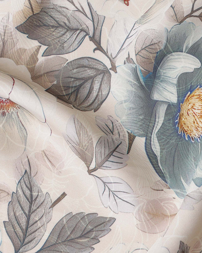 Cream Ivory Synthetic Satin Fabric 110cm