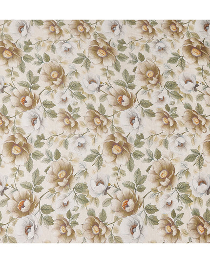 Ivory Tan Synthetic Satin Fabric 110cm