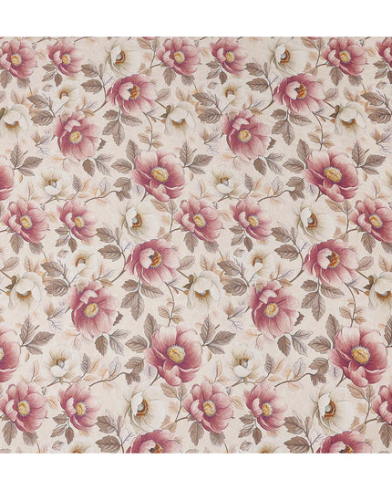 Cream Beige Synthetic Satin Fabric 110cm