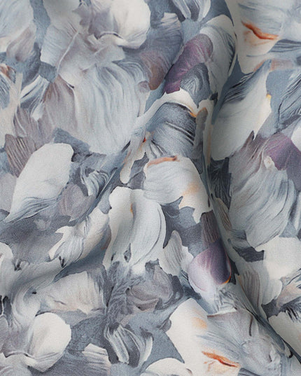 Dove Grey Synthetic Satin Fabric 110cm
