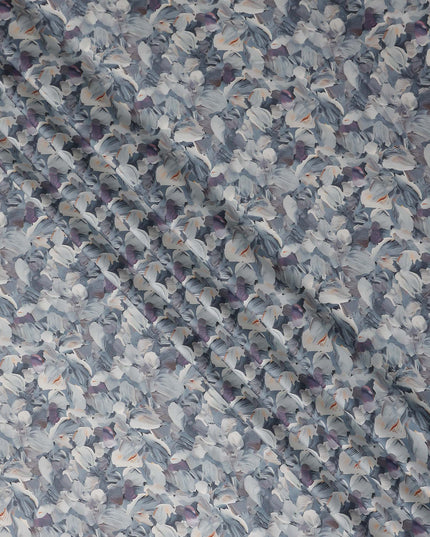 Dove Grey Synthetic Satin Fabric 110cm