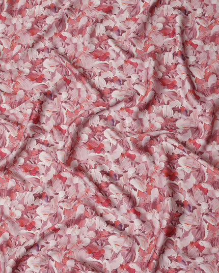 Rose Coral Synthetic Satin Fabric 110cm