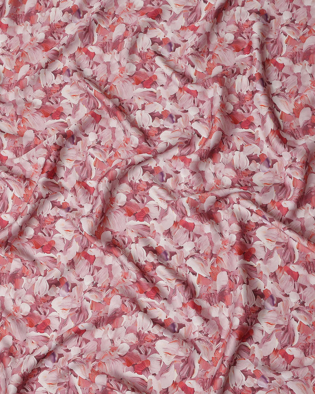 Rose Coral Synthetic Satin Fabric 110cm