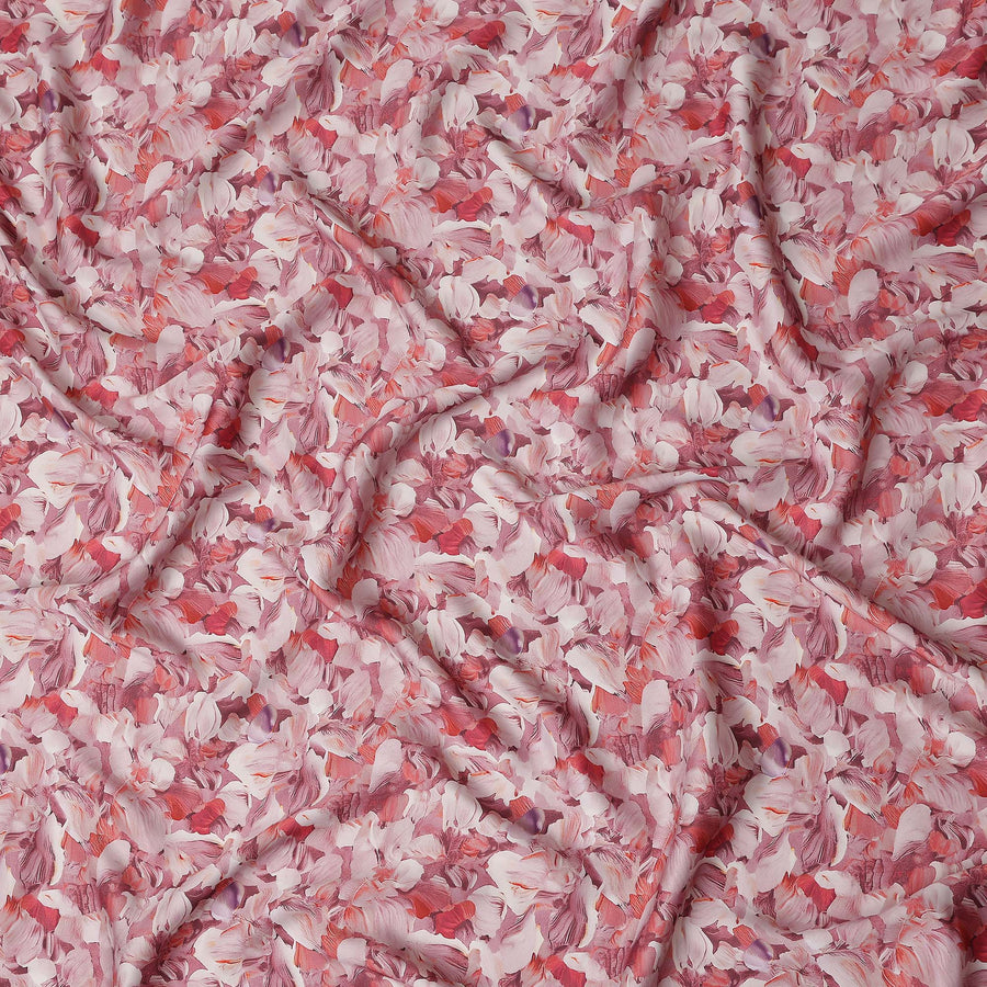 Rose Coral Synthetic Satin Fabric 110cm