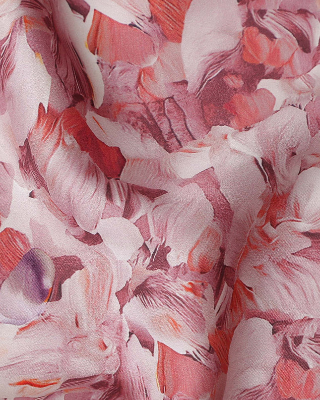 Rose Coral Synthetic Satin Fabric 110cm